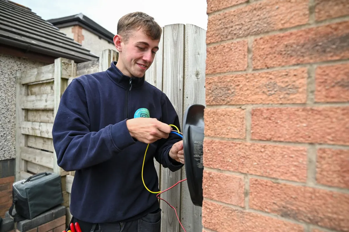 Shield Safe Electrical electrician testing a newly installed home EV charger in Barrow-in-Furness
